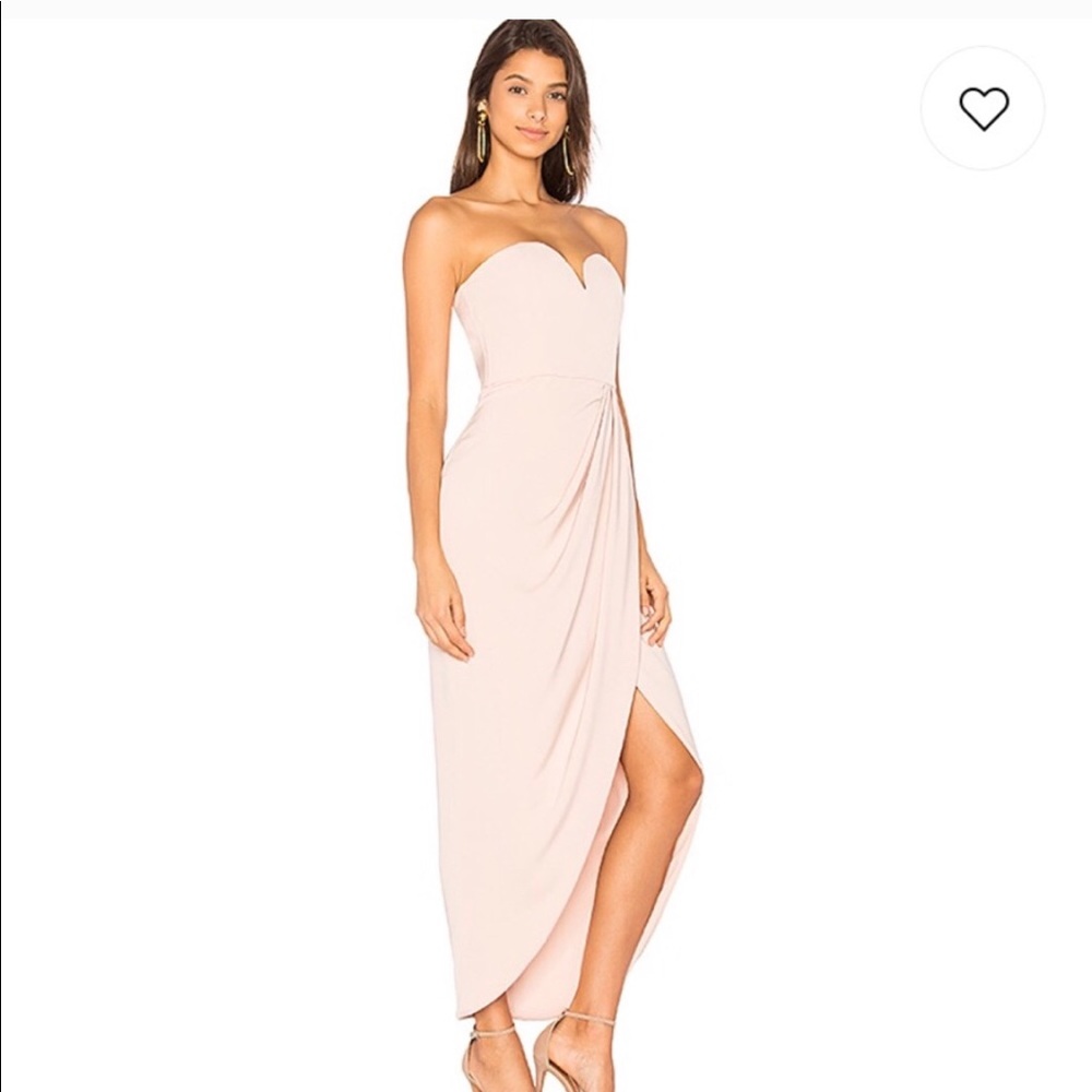 Shona joy bustier draped maxi dress in ballet pink